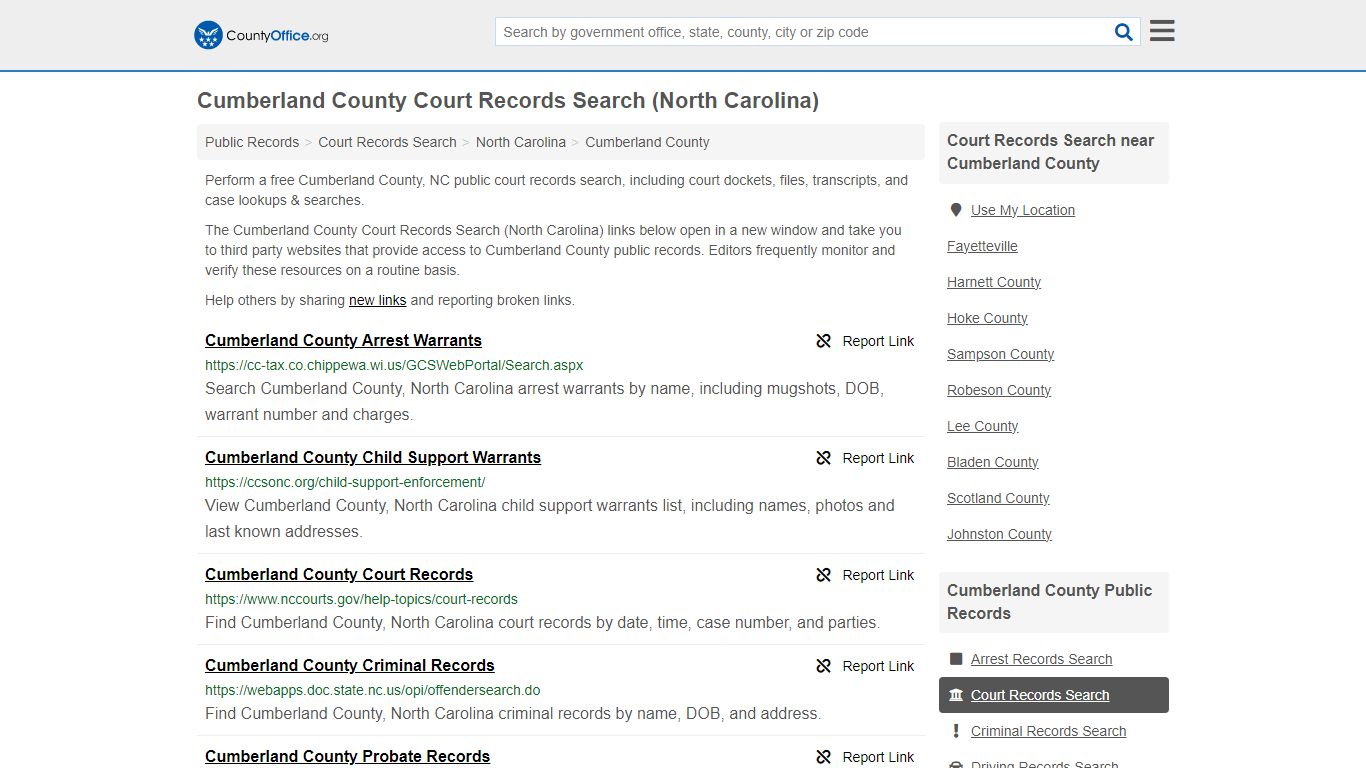 Court Records Search - Cumberland County, NC (Adoptions, Criminal ...